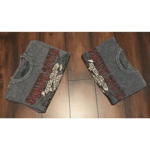 2 Rolling Stone S Small Gray Acid Washed Look T-Shirts Tees Tye Dye Rock N Roll